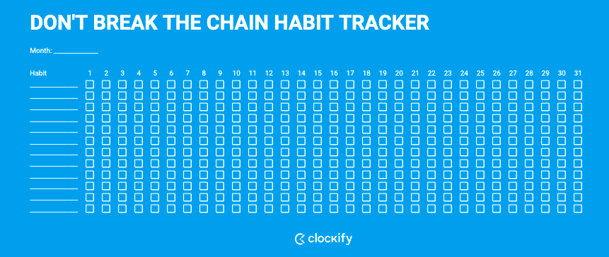 dont break the chain habit tracker template free