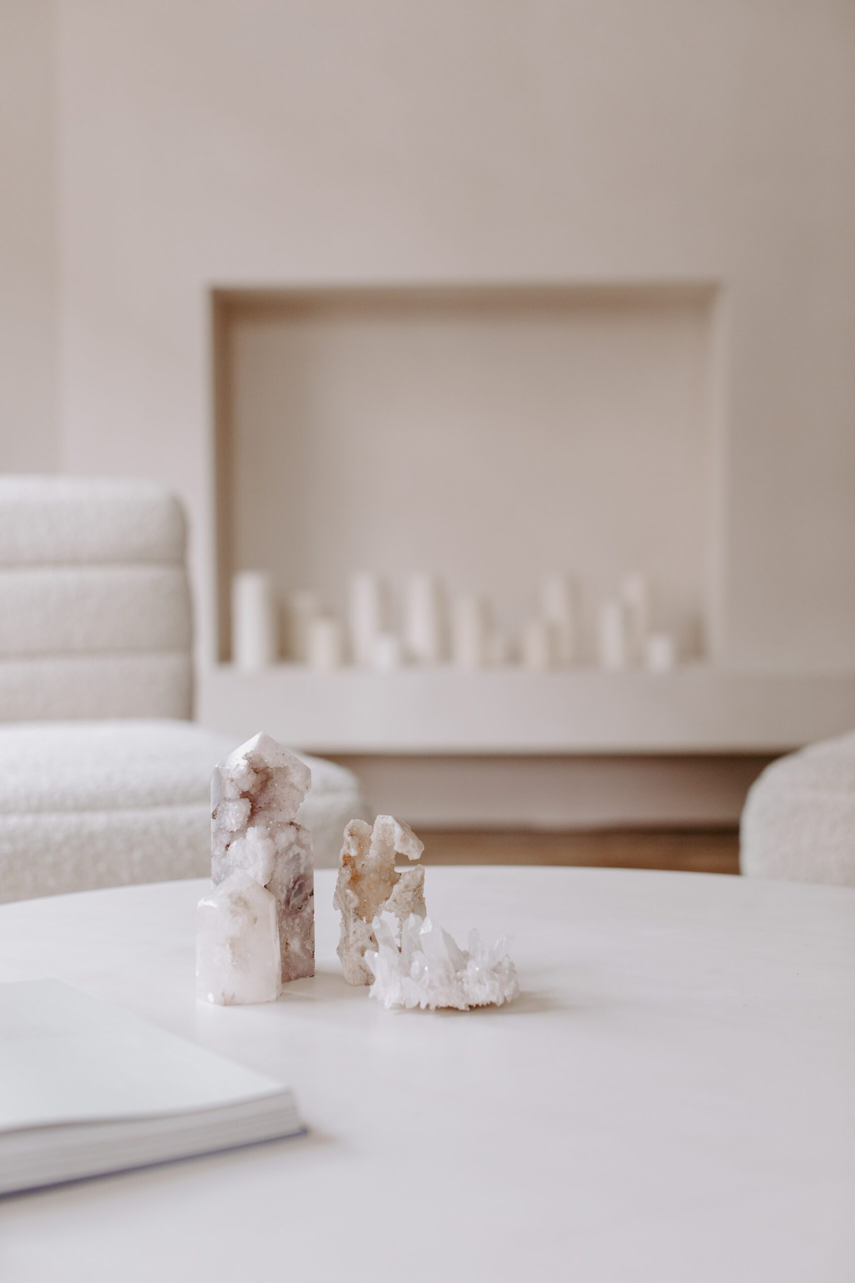 minimal crystals warm aesthetic