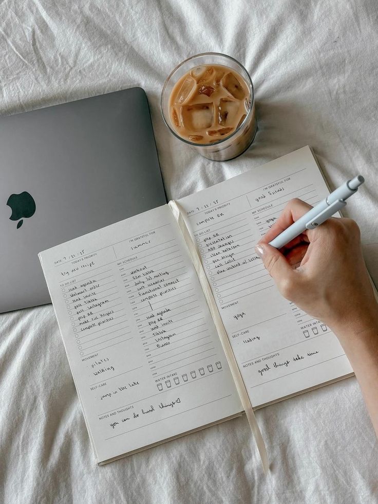 budget tracker journal aesthetic flat lay