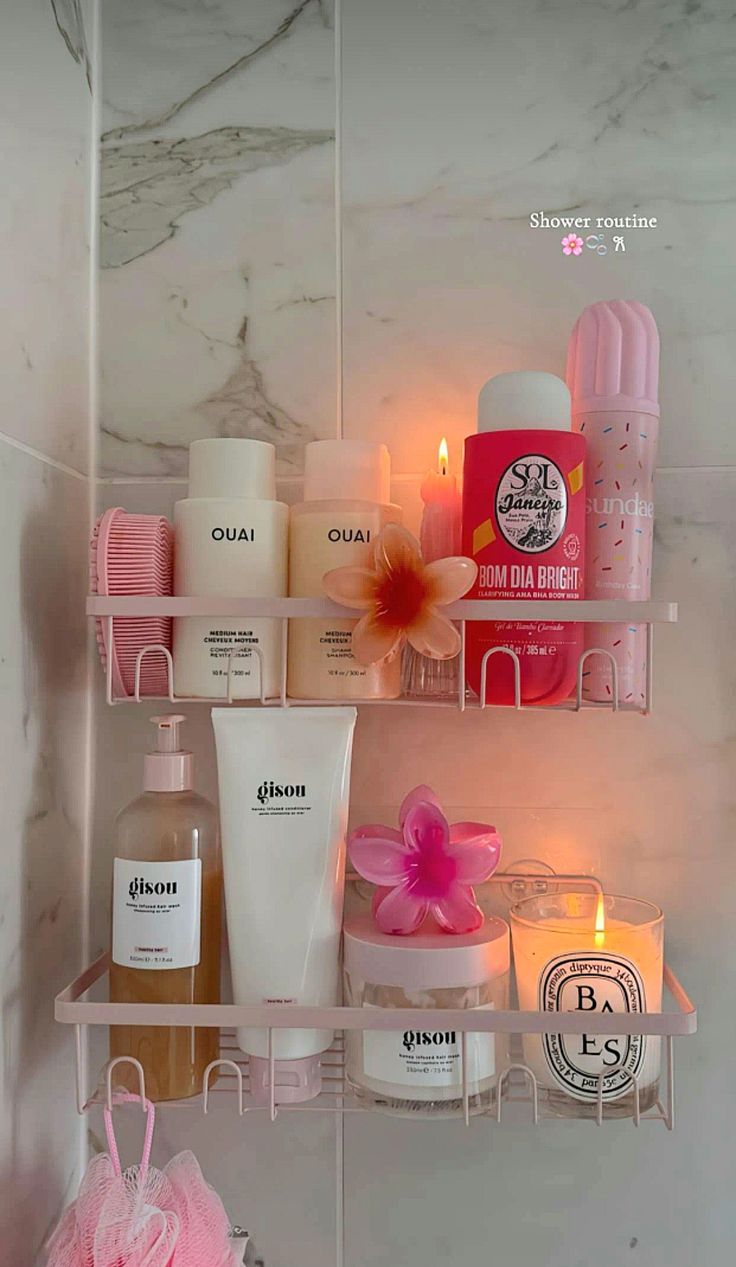 skincare bottles ingredients flat lay