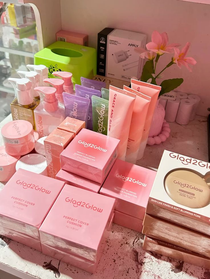 summer skincare flat lay