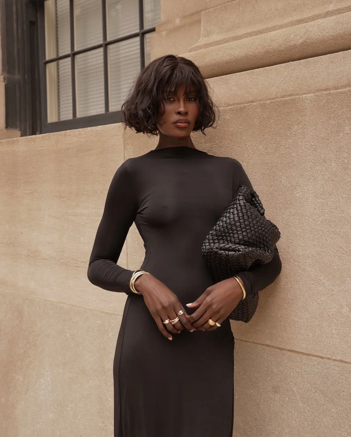 italian bob haircut with soft bangs street style