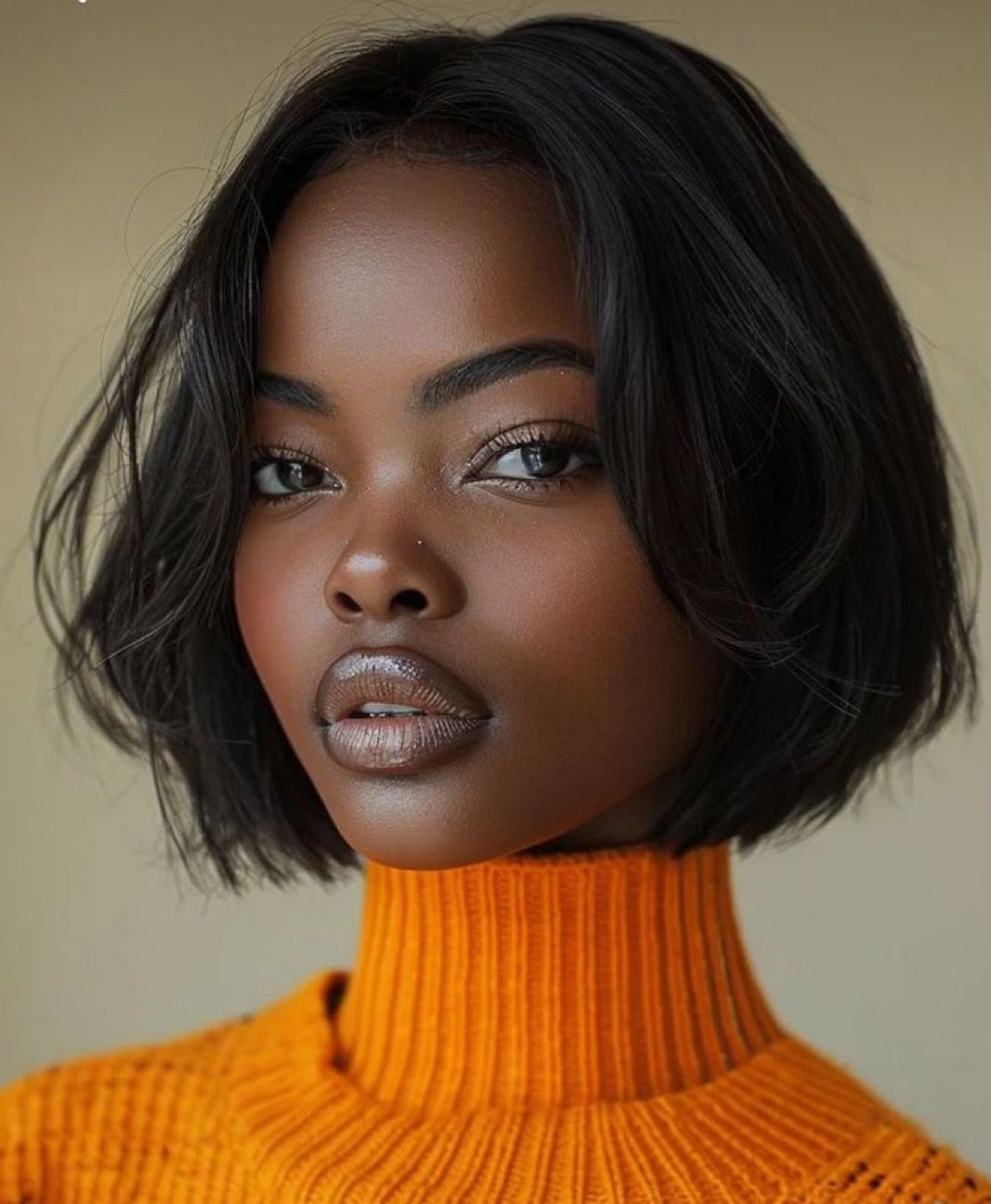 sleek chin length italian bob haircut