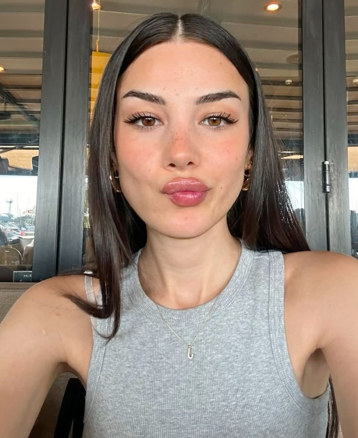 warm coral lip ugc photo