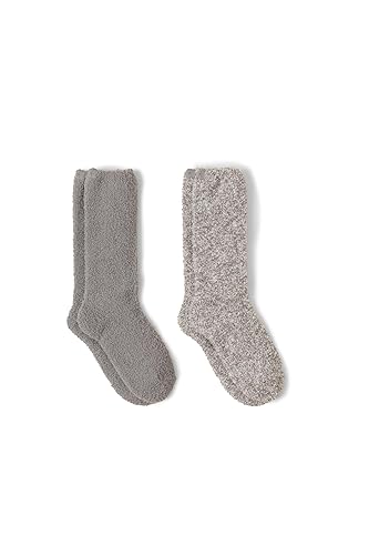 Barefoot Dreams CozyChic socks cream and stone 2-pair set