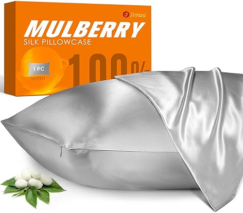 J JIMOO 22 momme mulberry silk pillowcase with zipper