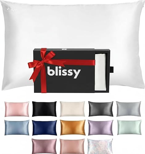 Blissy 22 momme silk pillowcase white