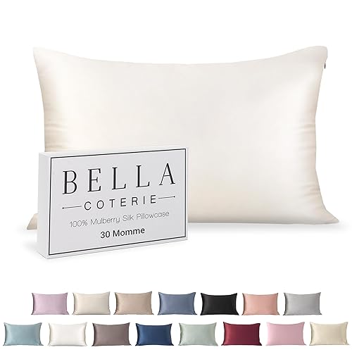 Bella Coterie 30 momme luxury mulberry silk pillowcase white