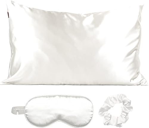 Kitsch satin sleep set with pillowcase eye mask and scrunchie