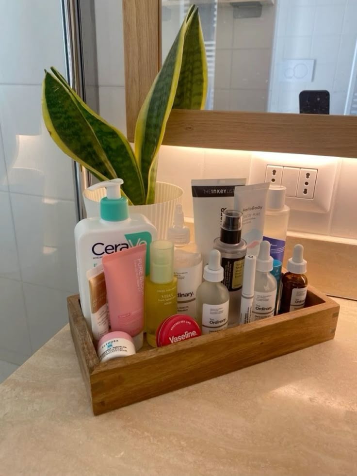 shower bathroom skincare aesthetic