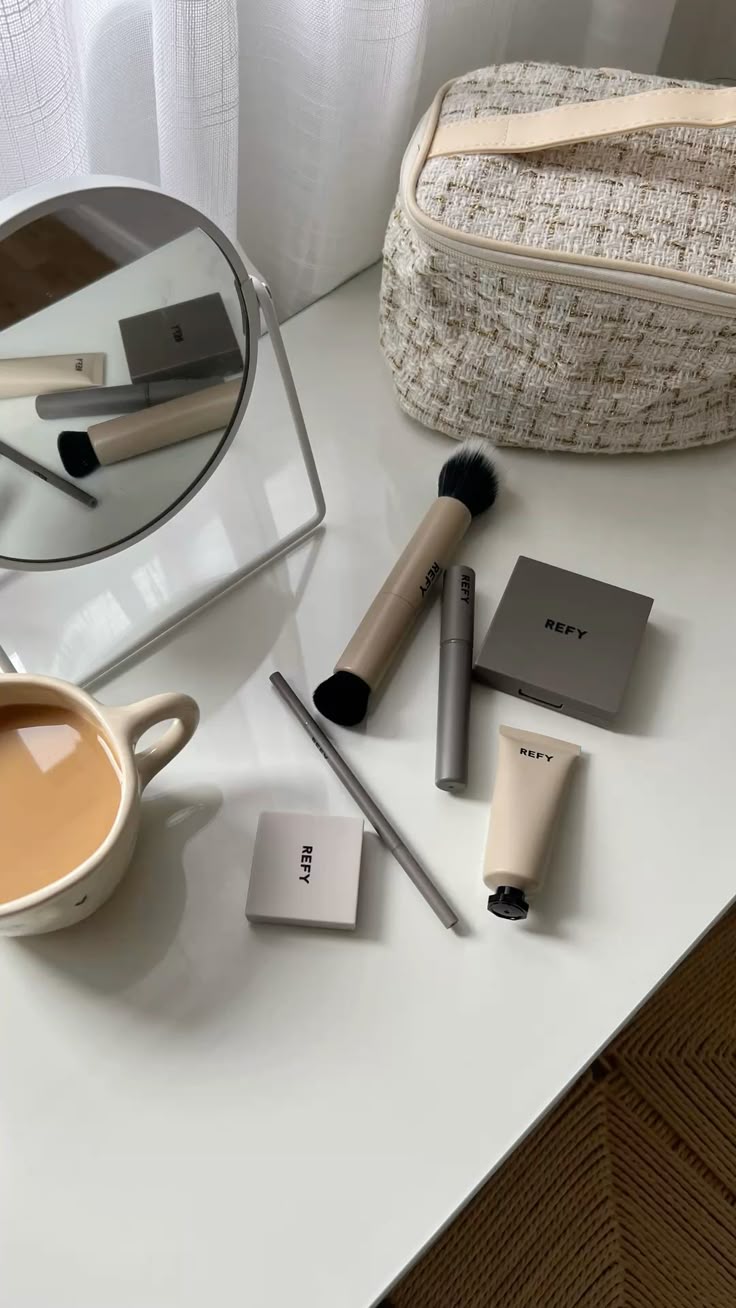skincare ingredients flat lay