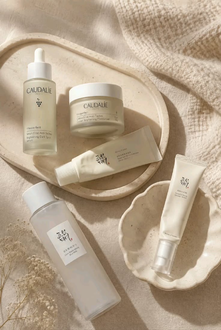 fragrance-free skincare flatlay on a tray